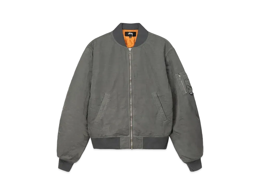 Stussy Dyed Nylon Bomber "Charcoal"