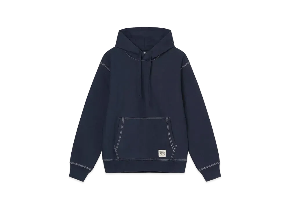 Stussy Contrast Stitch Label Hoodie "Navy"