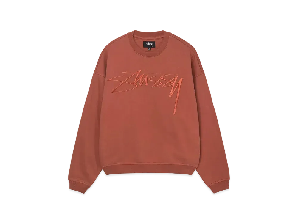 Stussy Relaxed Smoothstock Crew "Brick"