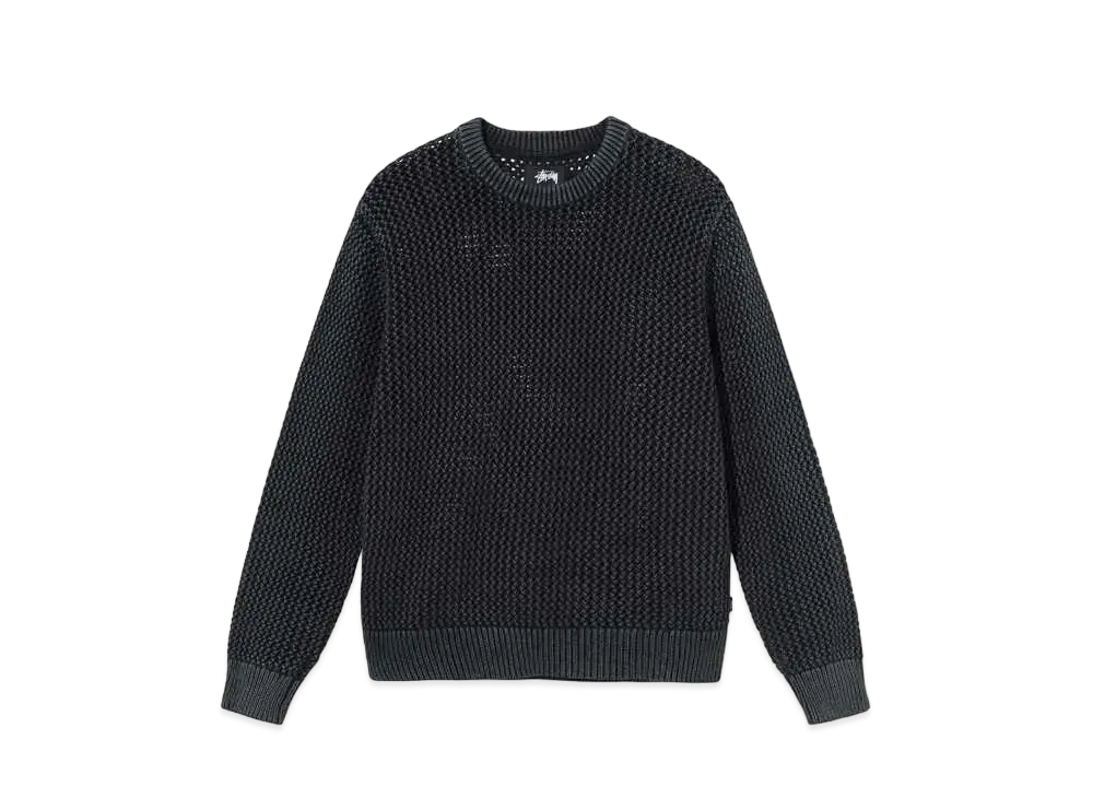 ステューシー ピグメント ダイ ルーズ ゲージ セーター "ブラック"