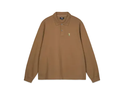 Stussy LS Rib Polo "Light Brown"