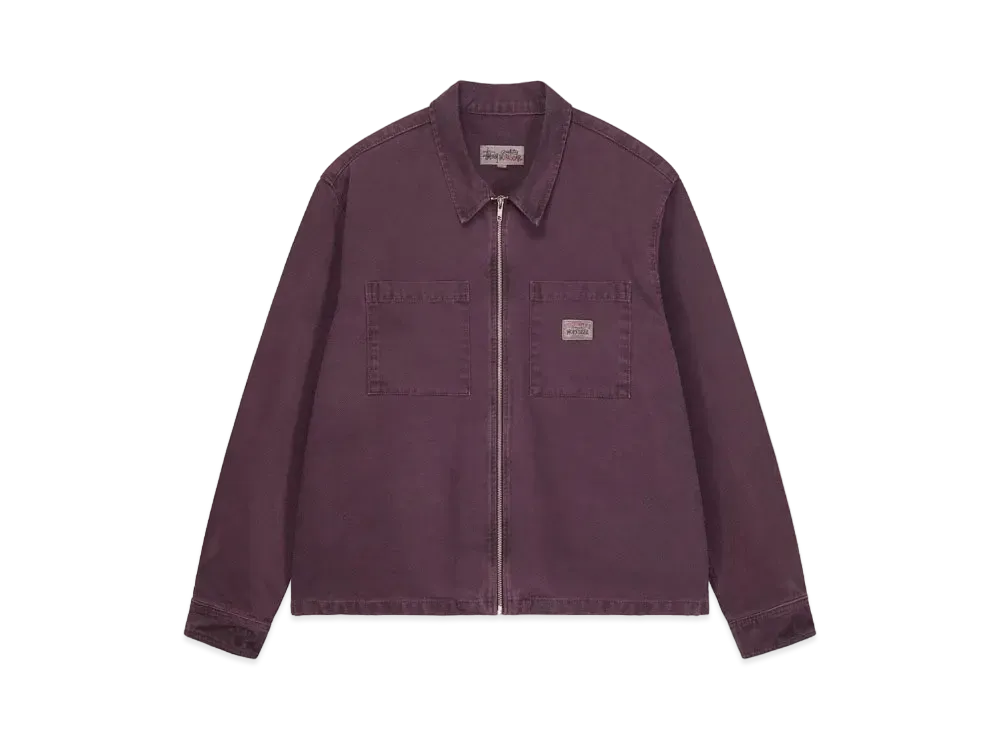 Stussy Washed Canvas Zip Shirt "Purple"