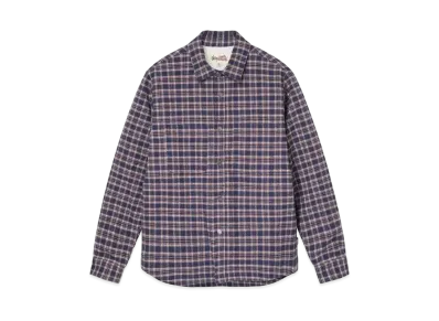 Stussy Sherpa Lined Plaid Shirt "Navy"