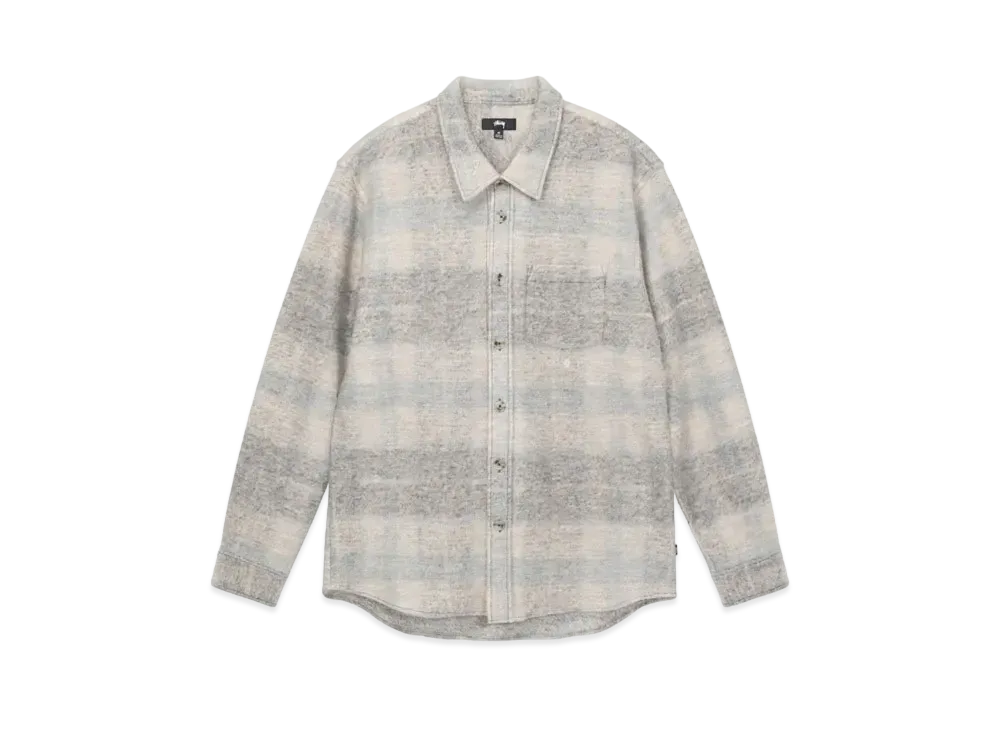 Stussy Plaid Knit Shirt "Grey"