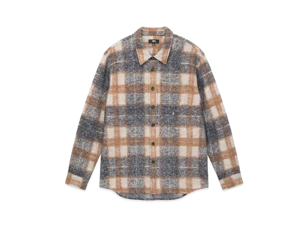 Stussy Plaid Knit Shirt "Navy"