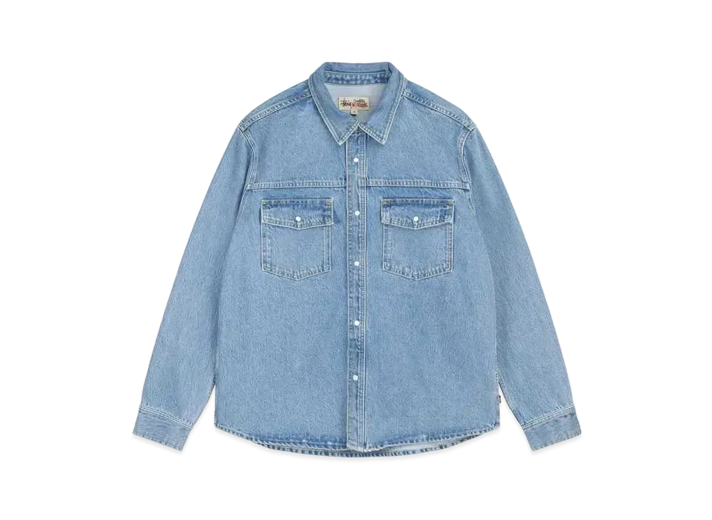 Stussy Boxy Western Denim Shirt "Light Blue"