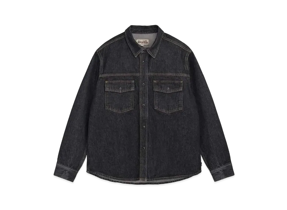 Stussy Boxy Western Denim Shirt "Washed Black"