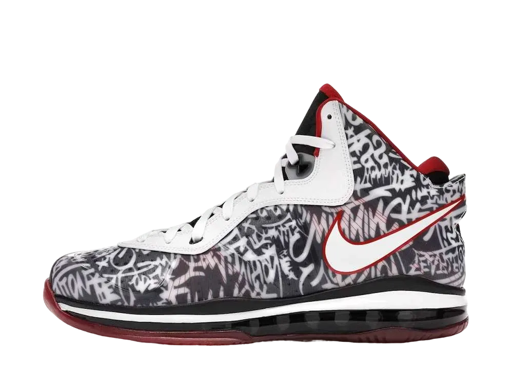 Nike LeBron 8 Graffiti "White/University Red/Black"
