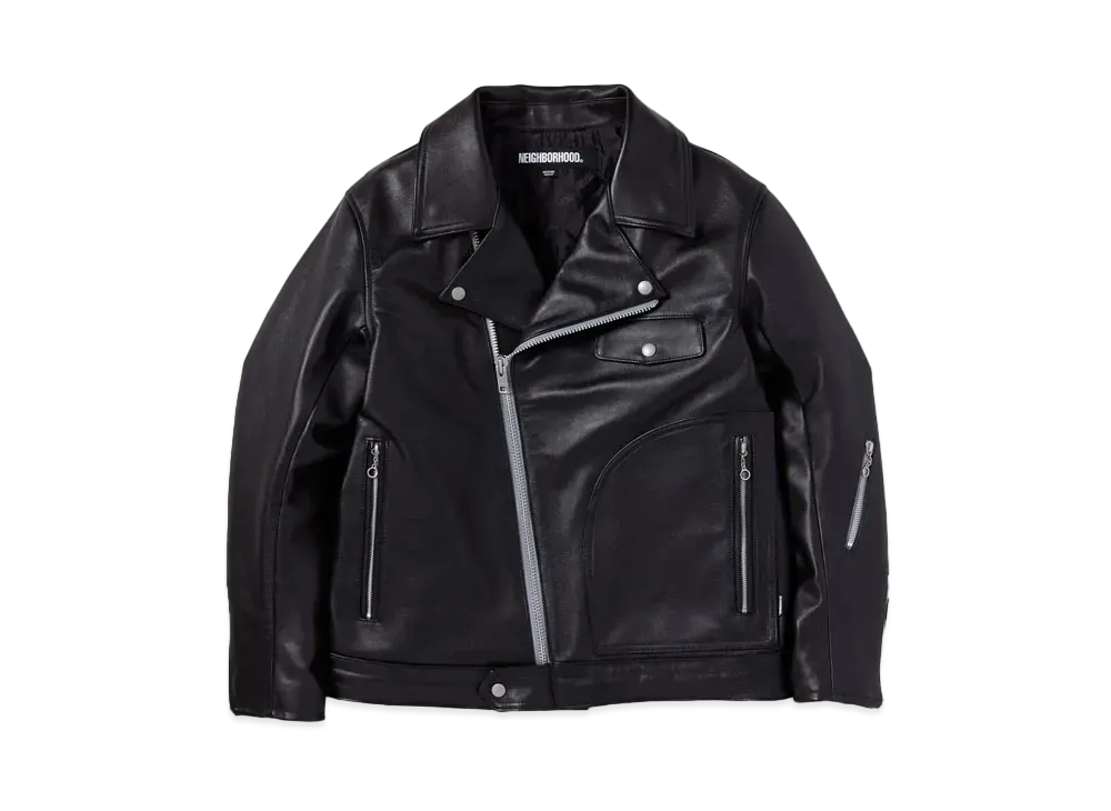 NEIGHBORHOOD Leather Double Riders JK . CL "Black"