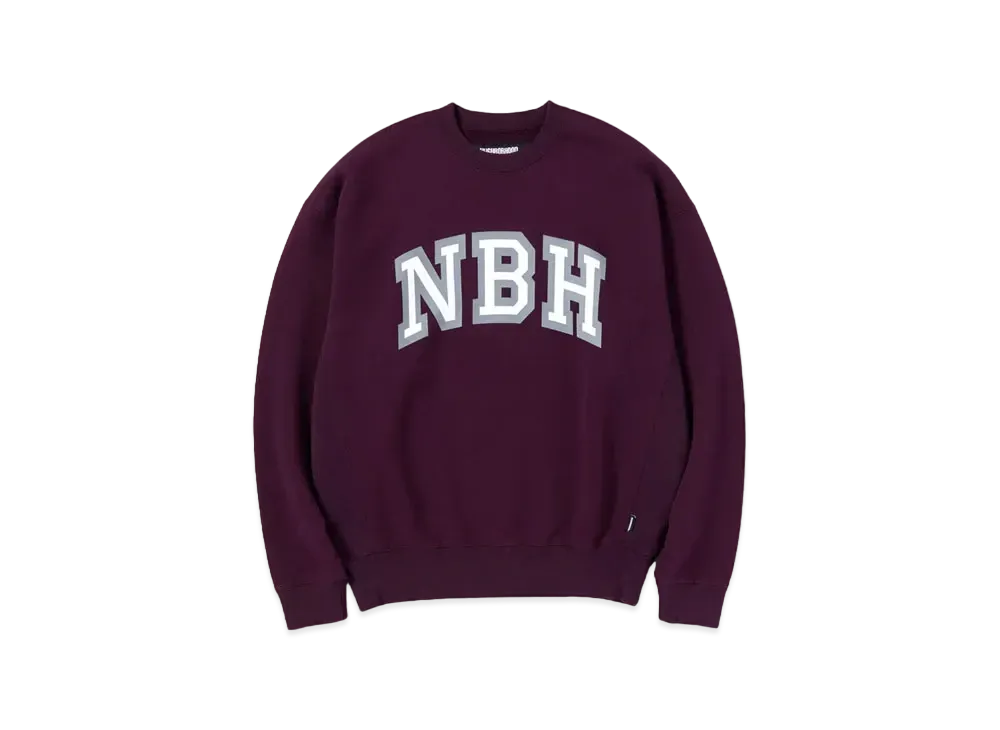 NEIGHBORHOOD College-S Crewneck LS . CO "Burgundy"