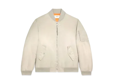 CELINE Bomber Jacket In Nylon Twill "Light Grey"