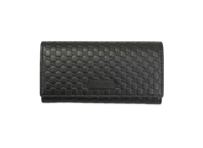 GUCCI Micro Guccissima Long Wallet "Black"