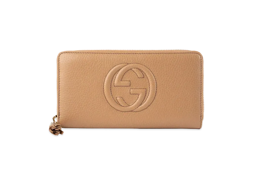 GUCCI Soho Tassel Zip Around Wallet "Rose Beige"