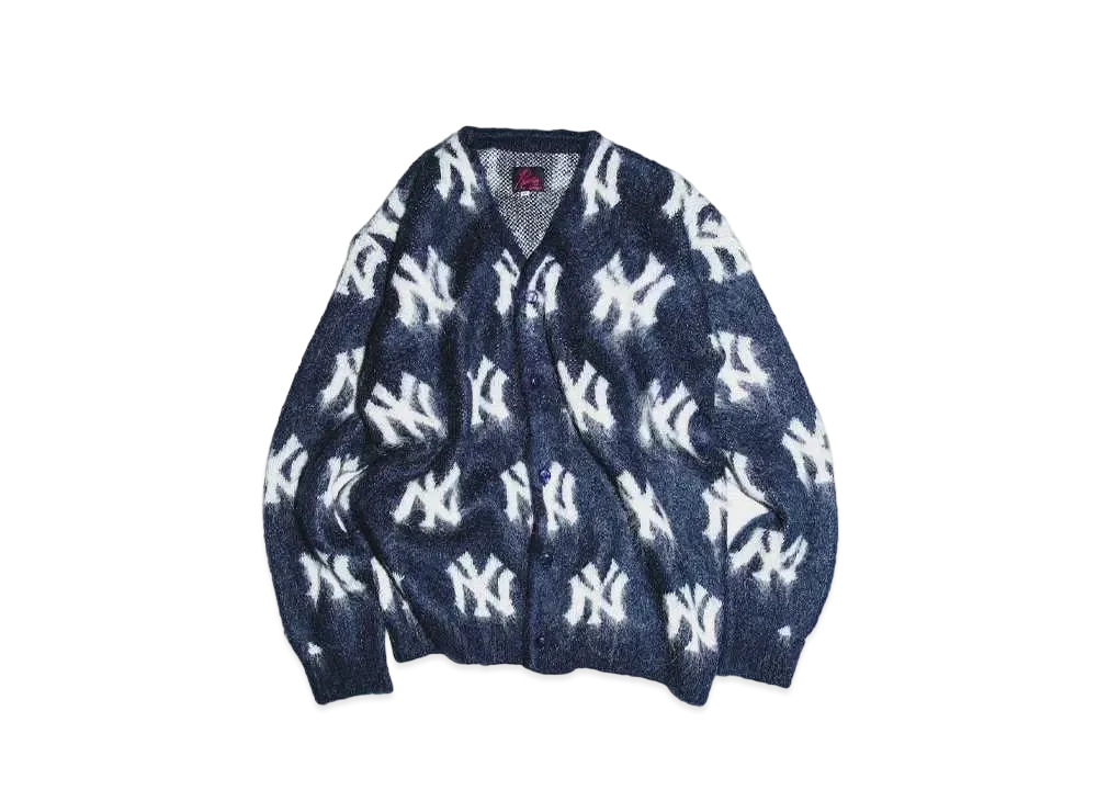Needles x Beams Boy MLB Collection "New York Yankees" Mohair Cardigan "Navy"