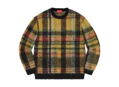 Supreme Brushed Plaid Sweater "Black"