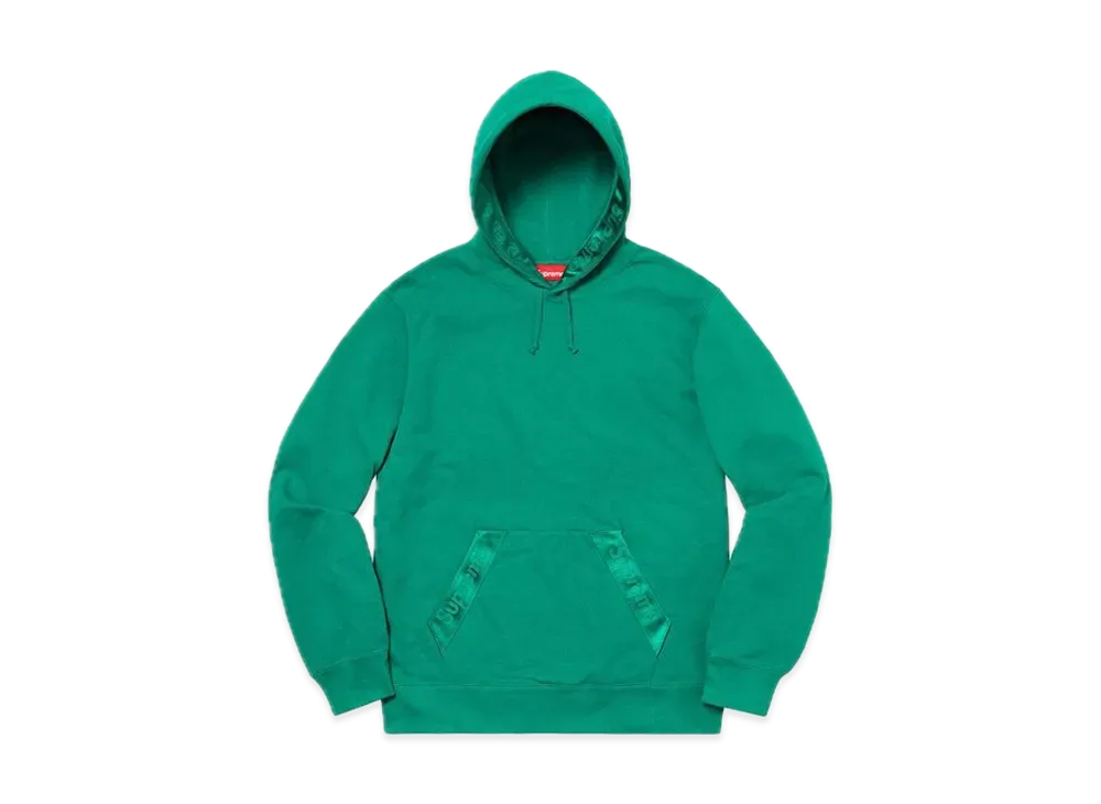 Supreme Tonal Webbing Hooded Sweatshirt "Dark Aqua"