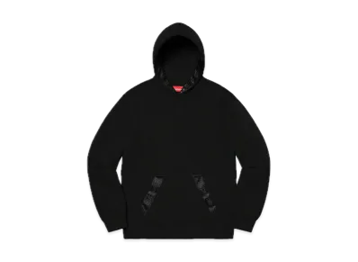 Supreme Tonal Webbing Hooded Sweatshirt "Black"