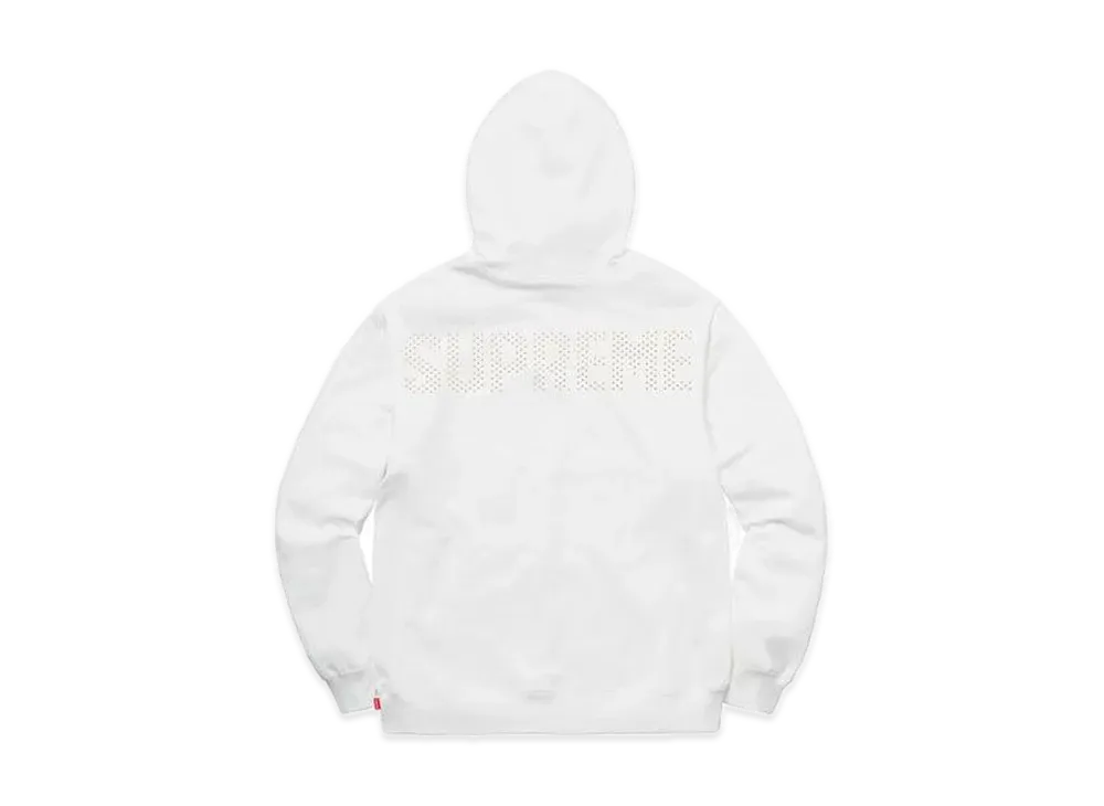 Supreme Studded Hooded Sweatshirt "White"