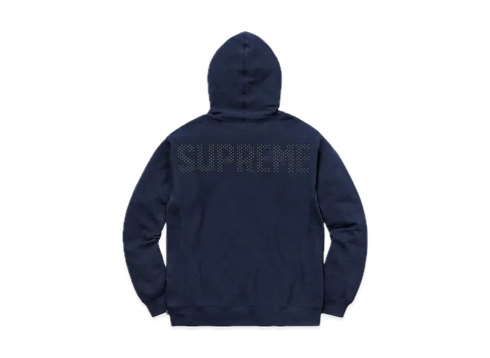 Supreme Studded Hooded Sweatshirt "Navy"