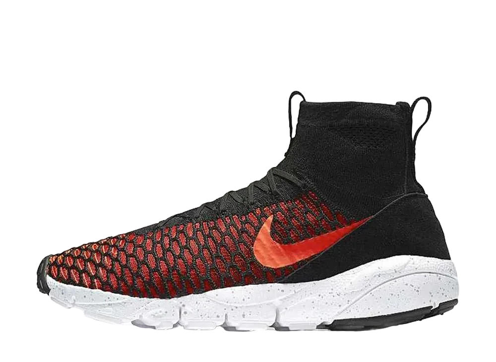 ナイキ エアフットスケープ マジスタ フライニット "ブラック/ブライト クリムゾン ジム レッド クール グレー"