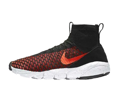 ナイキ エアフットスケープ マジスタ フライニット "ブラック/ブライト クリムゾン ジム レッド クール グレー"