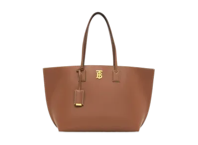 Burberry Monogram Motif Leather Medium Tote "Tan"