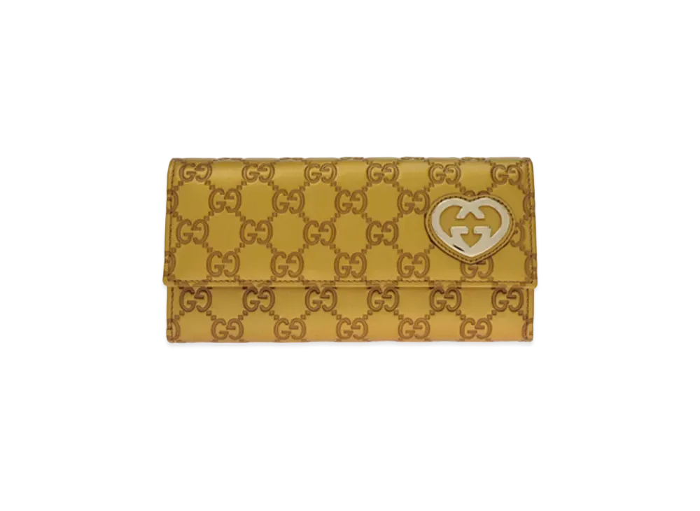 GUCCI Guccissima Lovely Long Wallet "Metallic Gold"
