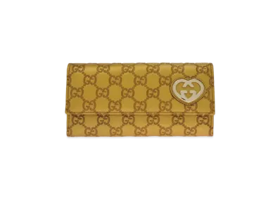 GUCCI Guccissima Lovely Long Wallet "Metallic Gold"