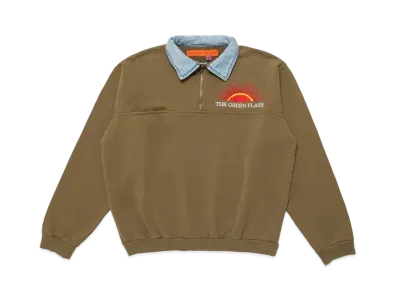 Cactus Plant Flea Market Green Flash Denim Half Zip Fleece "Olive Drab"