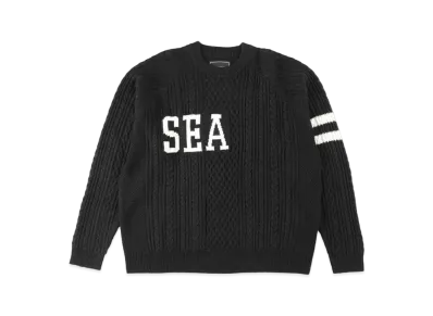 WIND AND SEA A Hoop Cable Pullover "Black"