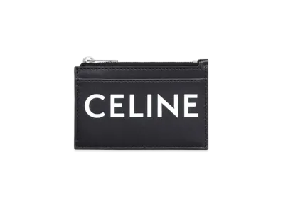 CELINE Zipped Card Holder In Smooth Calfskin With Celine Print Zipped compact card holder "Black"