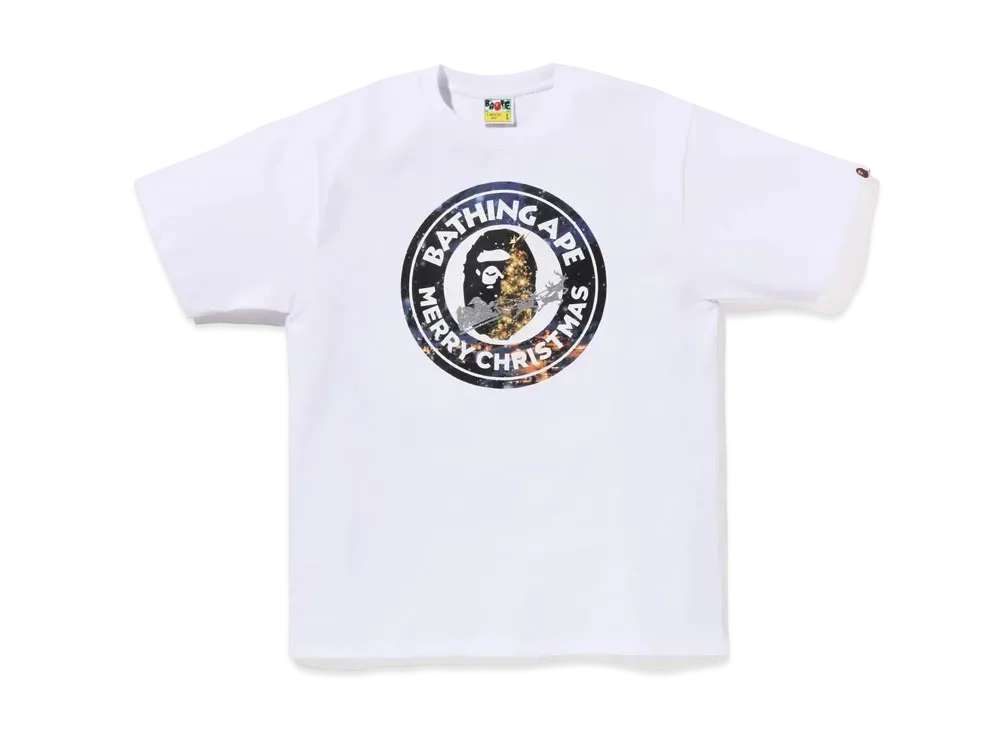 A BATHING APE Christmas Busy Works Tee "White"