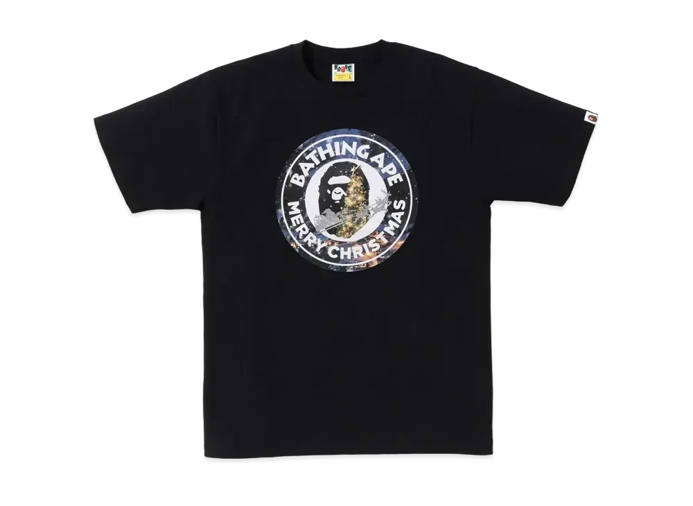 A BATHING APE Christmas Busy Works Tee "Black"