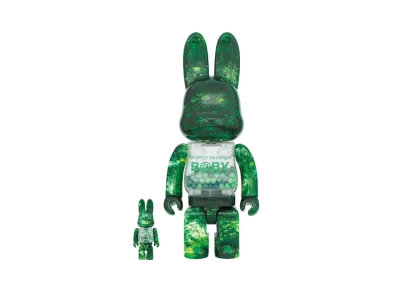 Bearbrick MY FIRST R@BBRICK B@BY 100% & 400% FOREST GREEN Ver.