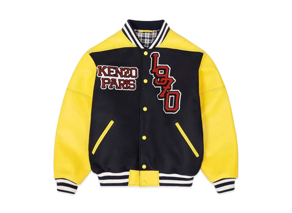 KENZO Wool And Leather 'TIGER VARSITY' Jacket "Midnight Blue"