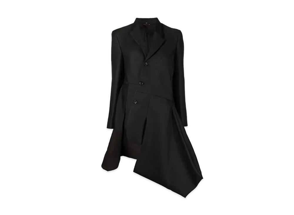 COMME des GARCONS Asymmetric Hem Coat "Black"