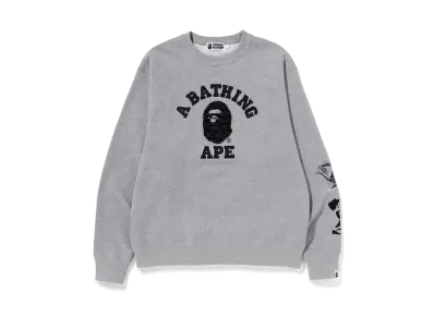 A BATHING APE Tiger Camo College Relaxed Fit Crewneck "Gray"