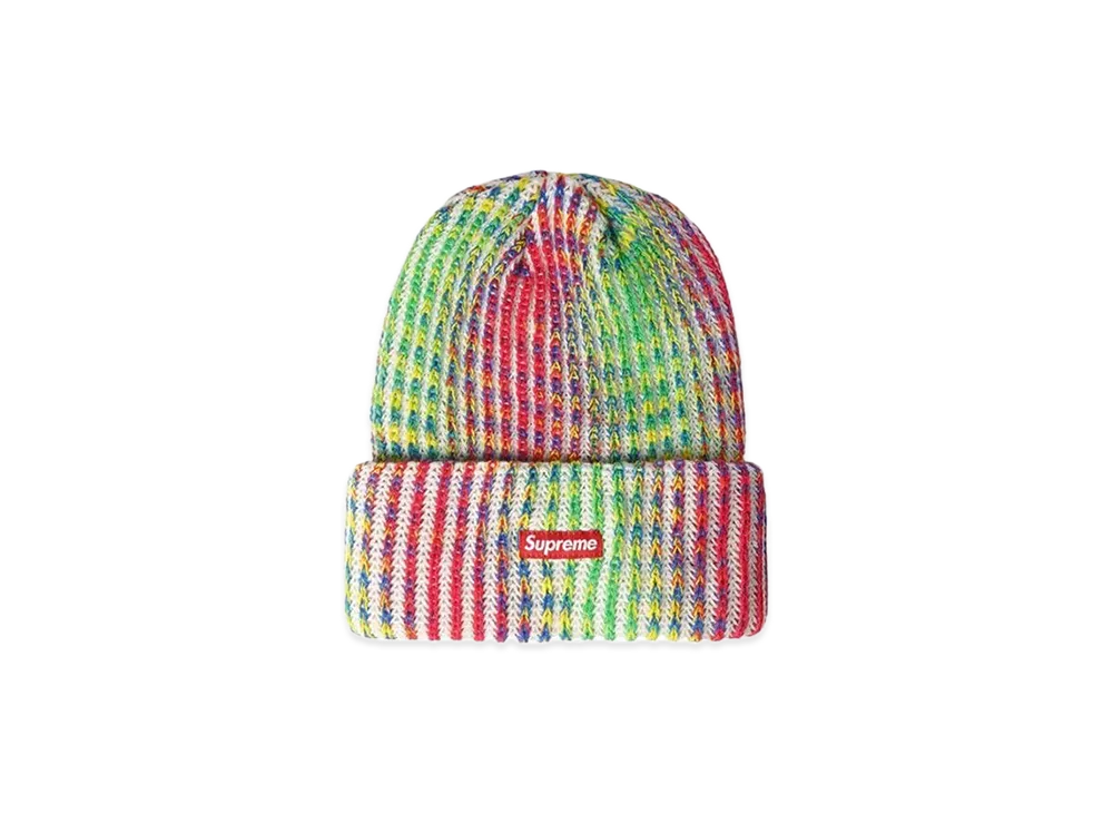 Supreme Rainbow Knit Loose Gauge Beanie "White" (21FW)