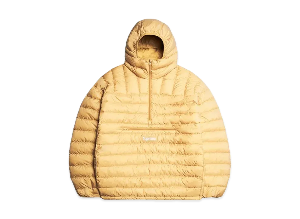Supreme Micro Down Half Zip Hooded Pullover "Tan"
