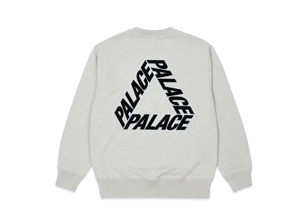 PALACE P-3 Applique Crew "Grey Marl"