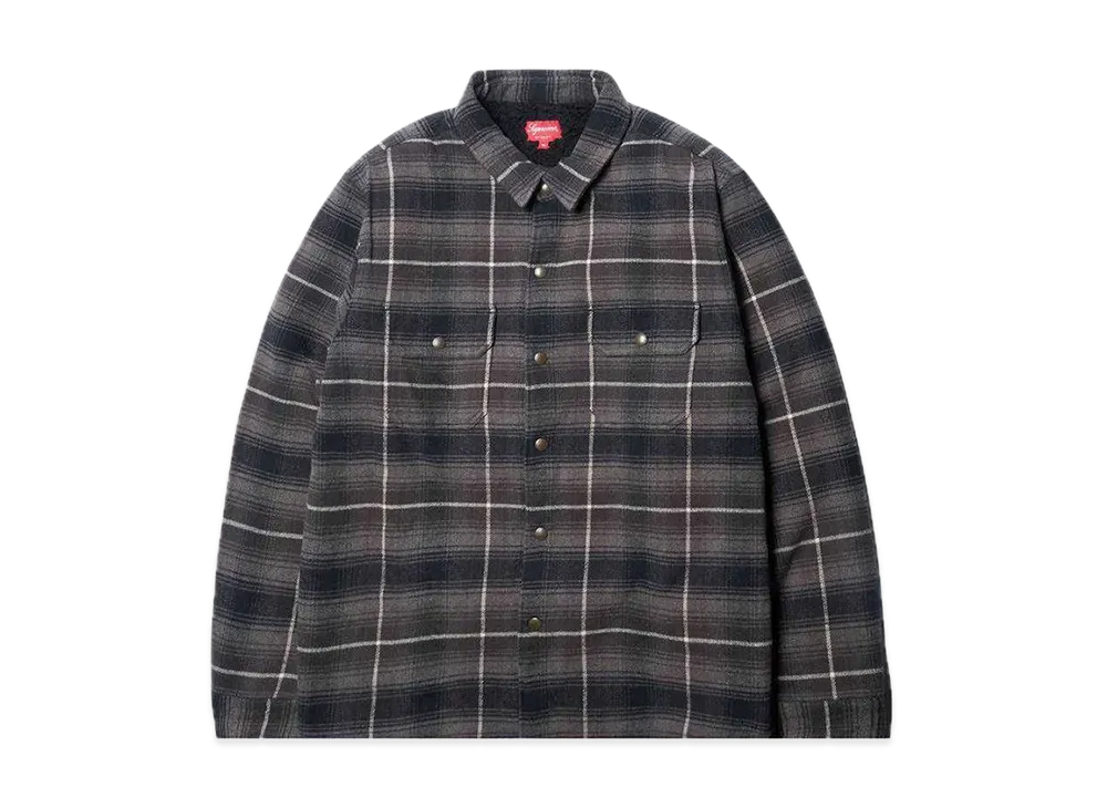 Supreme Shearling Lined Flannel Shirt "Black"