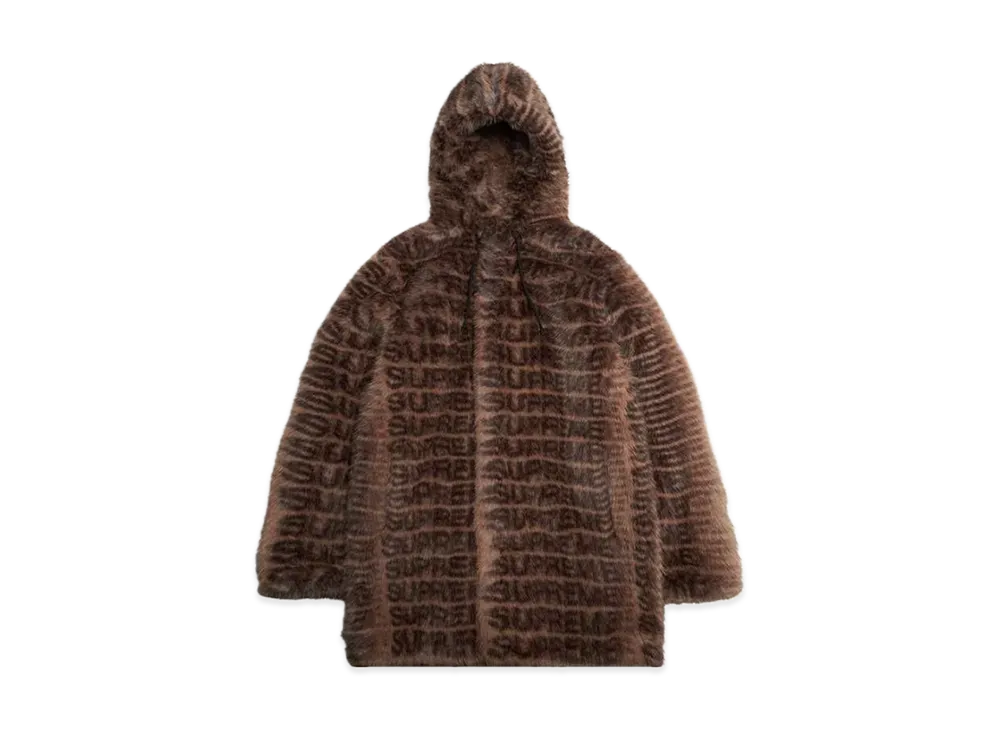 Supreme Faux Fur Hooded Coat "Brown"