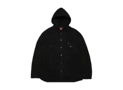Supreme Fleece Hooded Denim Shirt "Black"