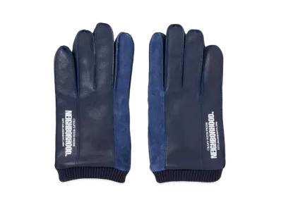 NEIGHBORHOOD Leather Panel Glove . CP "Navy"
