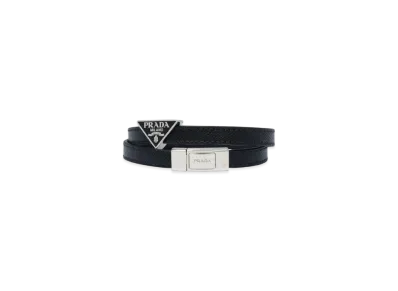 PRADA Saffiano Leather Bracelet "Black"