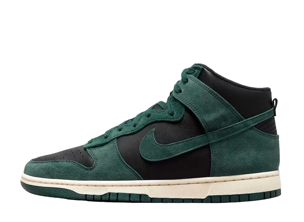 Nike Dunk High Retro PRM "Black and Deep Green"