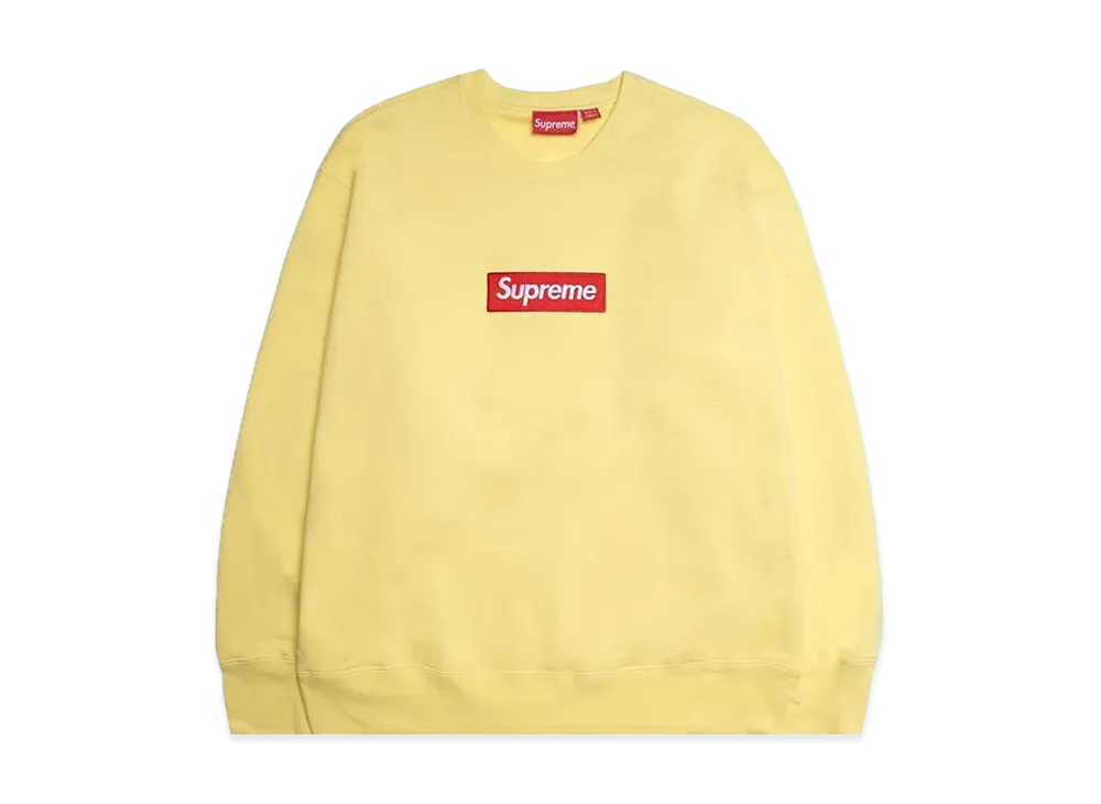 Supreme Box Logo Crewneck "Pale Yellow" (22FW)