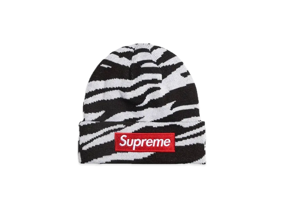 Supreme New Era Box Logo Beanie "Zebra"