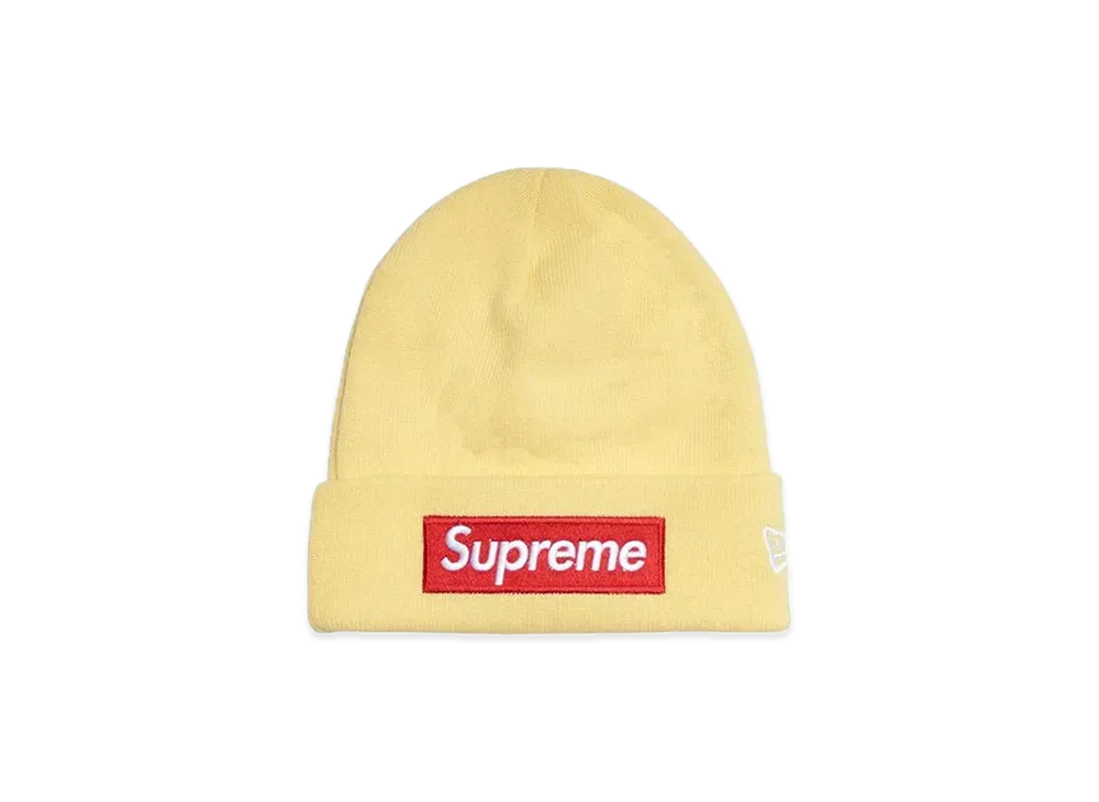 Supreme New Era Box Logo Beanie "Pale Yellow"