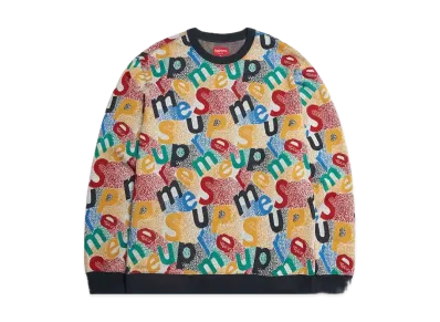 Supreme Scatter Text Crewneck "Navy"